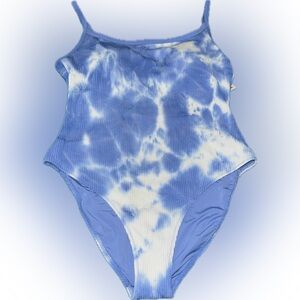 Women’s Aerie Blue Tie-Dye One Piece Swimsuit - XL